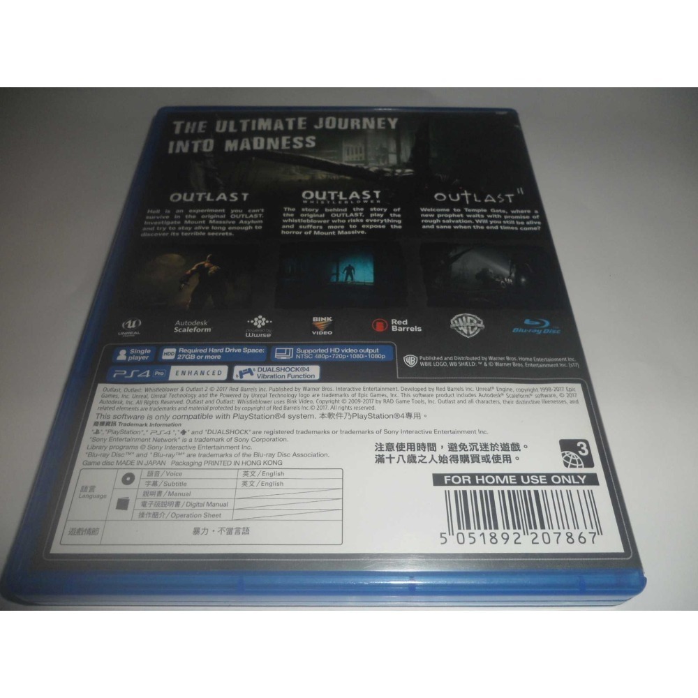 PS4 絕命精神病院三重包 Outlast Trinity 中英文版 ( 台灣公司貨 )-細節圖2