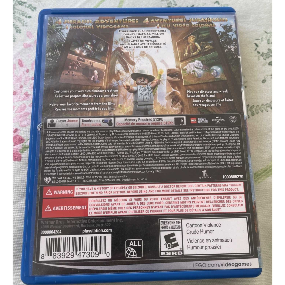 PSV 樂高 侏儸紀世界 LEGO Jurassic World 英文版-細節圖2