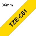 Brother TZe-C11 21 31 41 51 61螢光標籤帶 (6mm~36mm螢光黃底黑字)副廠-規格圖1