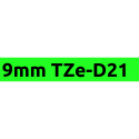 Brother TZe-D11 21 31 41 51 61螢光標籤帶 (6mm~36mm螢光綠底黑字)副廠-規格圖1