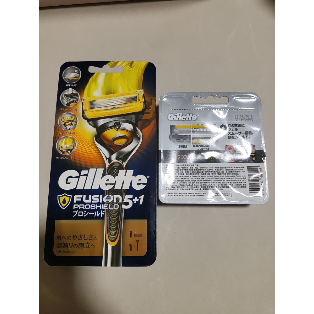 庫存品清倉 原廠公司貨吉列 gillette fusion proshield 鋒護 頂級 五刀片 5+1 四入裝。一刀-細節圖2