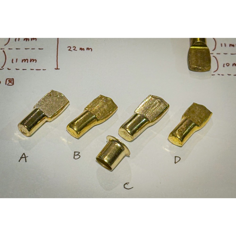 歐美古董櫃層板扣專用五金-黃銅色-細節圖5