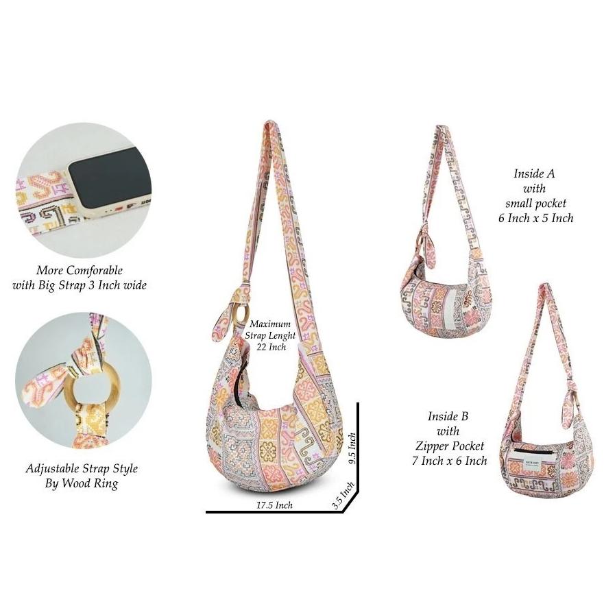 泰國清邁 Bohemme 布包 單肩包 斜背包 波西米亞風-細節圖2