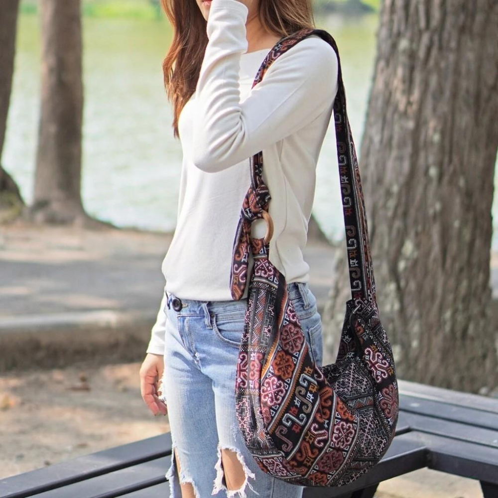 泰國清邁 Bohemme 布包 單肩包 斜背包 波西米亞風-細節圖4