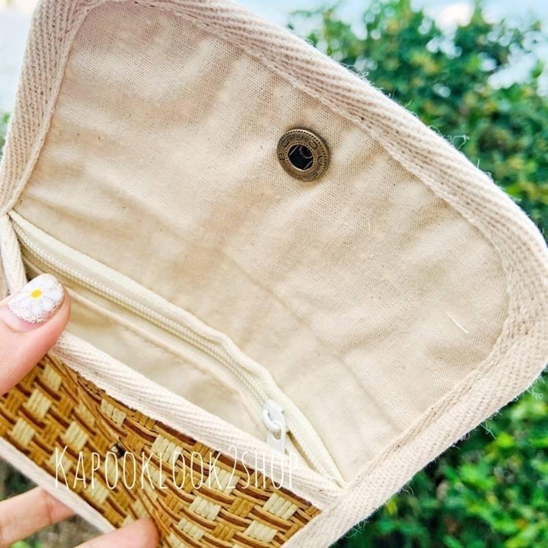 泰國 清邁 編織錢包 木漿錢包 藤編錢包 手工編織包-細節圖4