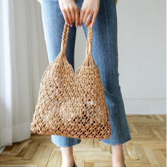 泰國 CHAN 網狀包 肩背包 編織包 設計師手工編織包款 Terminal 21專櫃-細節圖3