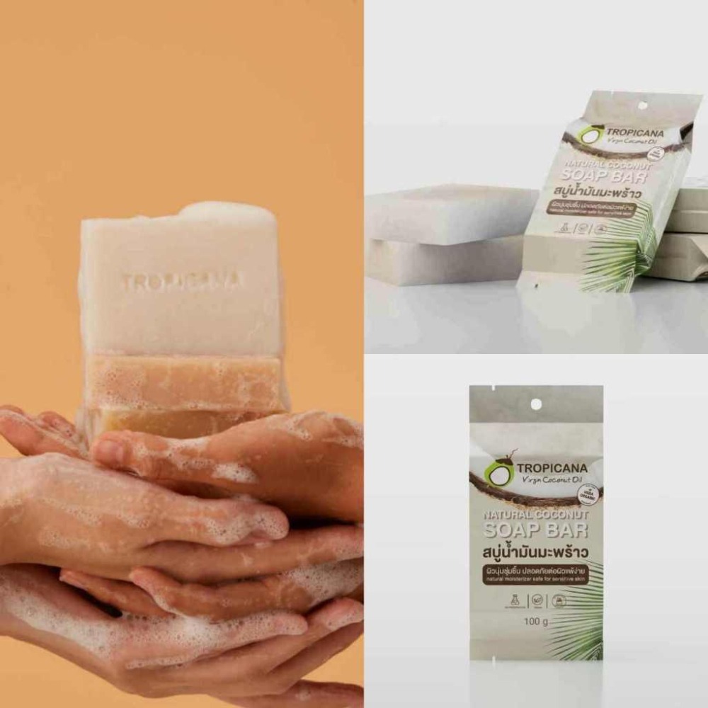 泰國 TROPICANA 椰子油 去角質粉 椰子皂 護唇膏 護髮素-細節圖3
