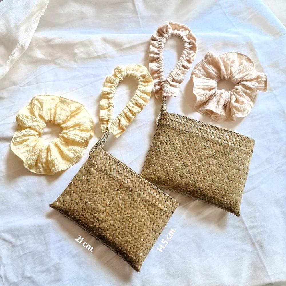 清倉~泰國 2TEEN 手拿包 方包 手工藤編花帶設計-細節圖4