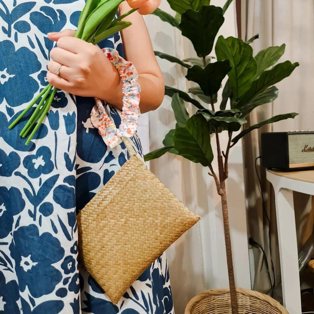清倉~泰國 2TEEN 手拿包 方包 手工藤編花帶設計-細節圖6
