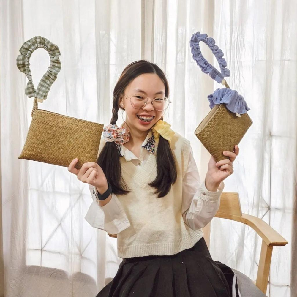 清倉~泰國 2TEEN 手拿包 方包 手工藤編花帶設計-細節圖7