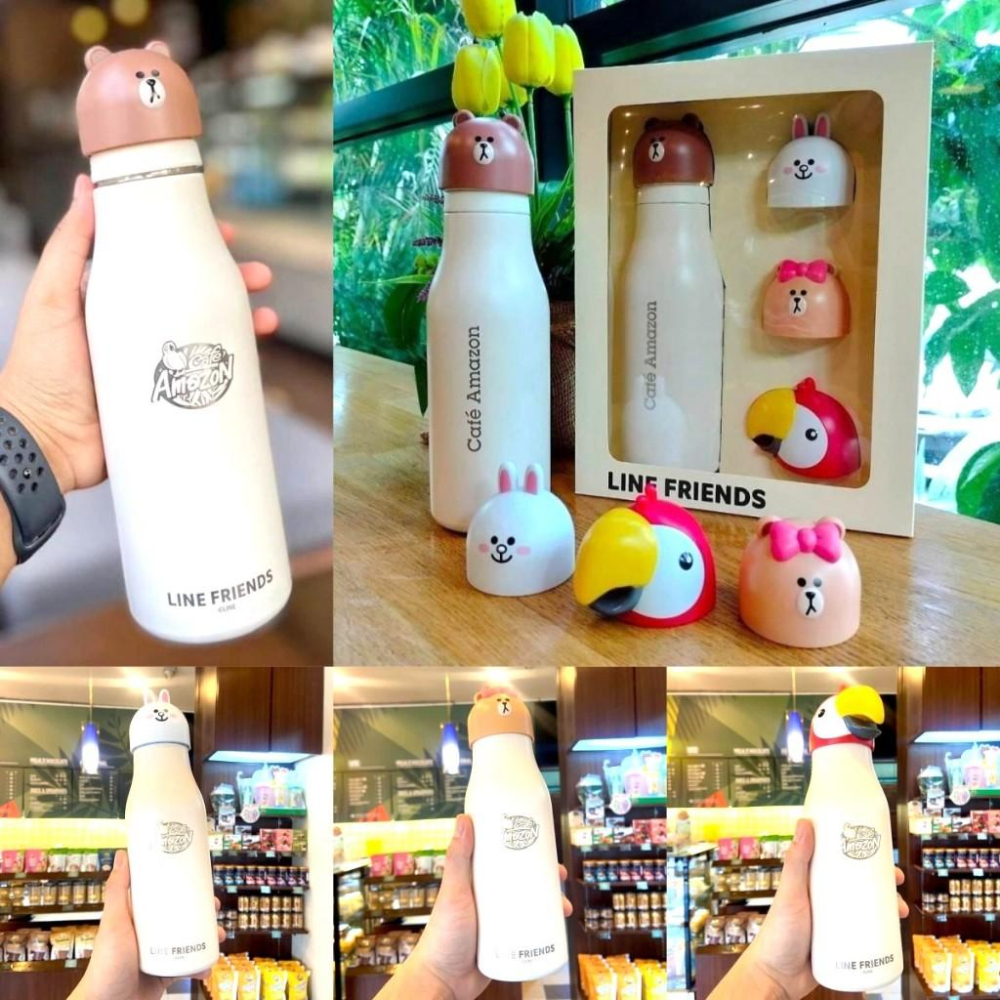 清倉~泰國 LINE FRIENDS 保溫瓶 保冷瓶 熊大 兔兔 熊大妹妹 轉轉 套組-細節圖2