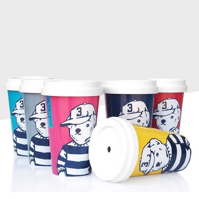 清倉~泰國 POLO 泰迪小熊 杯 (附杯蓋) BEVERLY HILLS POLO CLUB-細節圖2