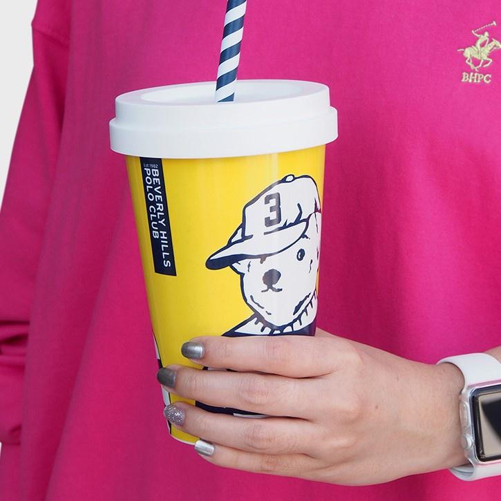 清倉~泰國 POLO 泰迪小熊 杯 (附杯蓋) BEVERLY HILLS POLO CLUB-細節圖3