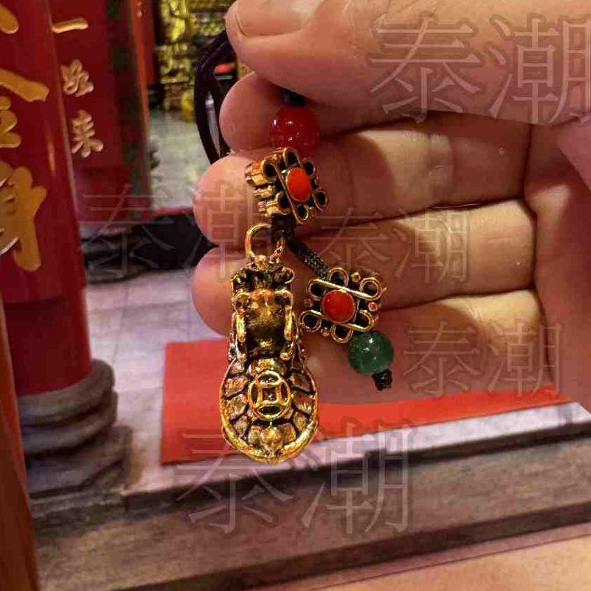 泰國 龍蓮寺 贔屓 龍龜 吊飾 鑰匙圈 賜福招財 添壽增智-細節圖2