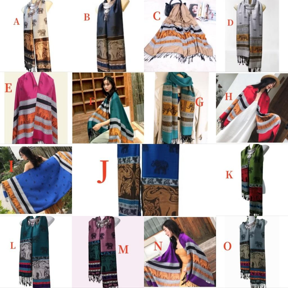 泰國 大象 絲巾 披巾 披肩 圍巾-細節圖2