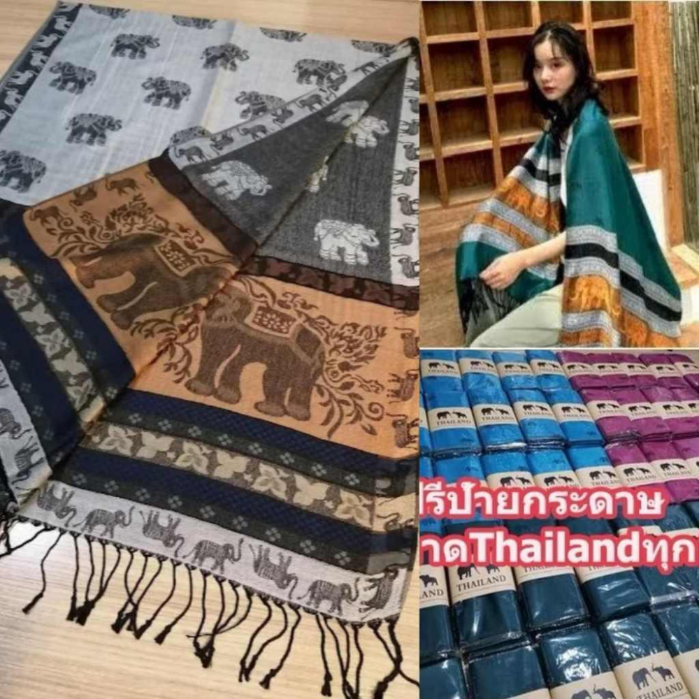 泰國 大象 絲巾 披巾 披肩 圍巾-細節圖4