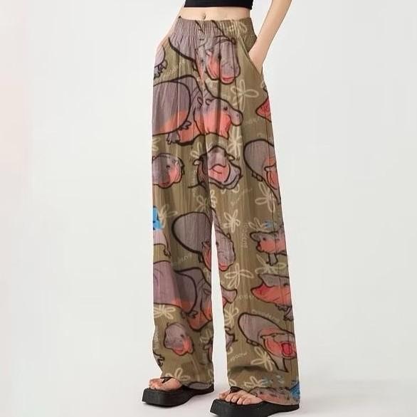 泰國 Moo Deng 彈跳豬 長褲 大象褲 波希米亞風 洽圖洽採購 男女都可以穿-細節圖5