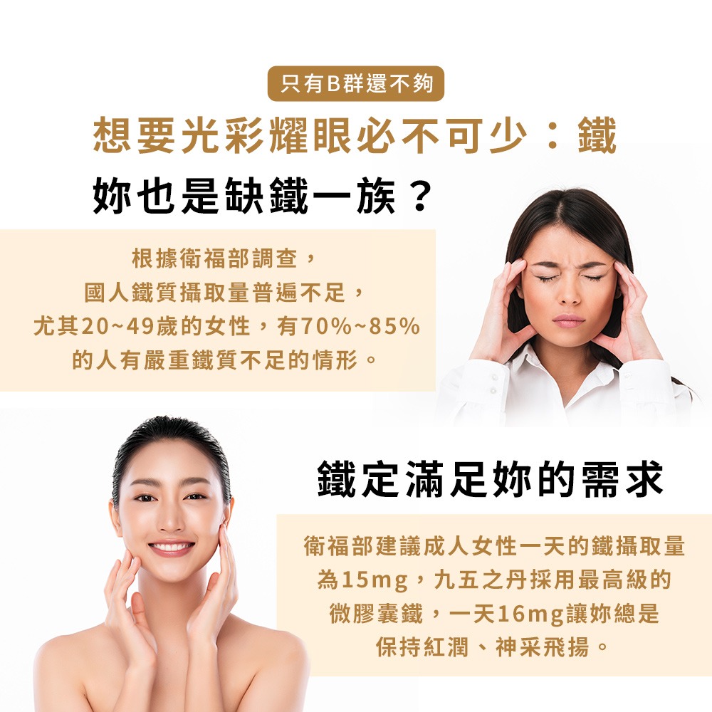 九五之丹 酵母B群+鐵 30顆/包 女性B群 酵母B群 微膠囊鐵 綜合B群 女性保健 愛美族 紅潤好氣色 素食族補給-細節圖6
