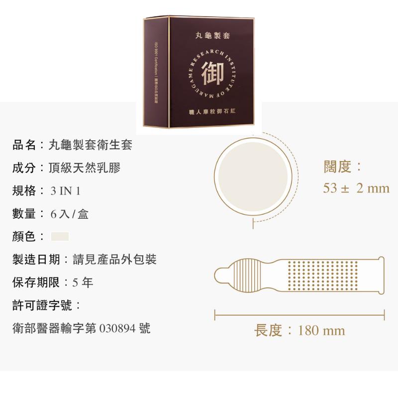 丸龜製套 保險套 每盒6入 超薄型/水感型/三合一型/環紋型 衛生套 安全套 避孕套 情趣用品 超薄保險套 0.01-細節圖5