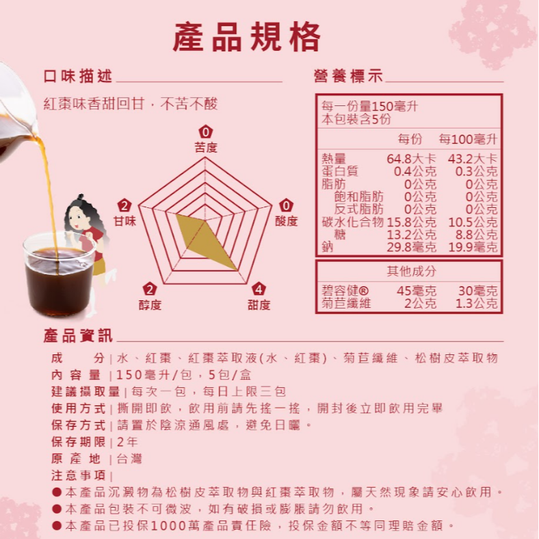 月月美生理飲 每盒5包 緩解經期不適 月經 經痛 生理期 暖宮飲 好事飲 女性保健 優德莎莉-細節圖2