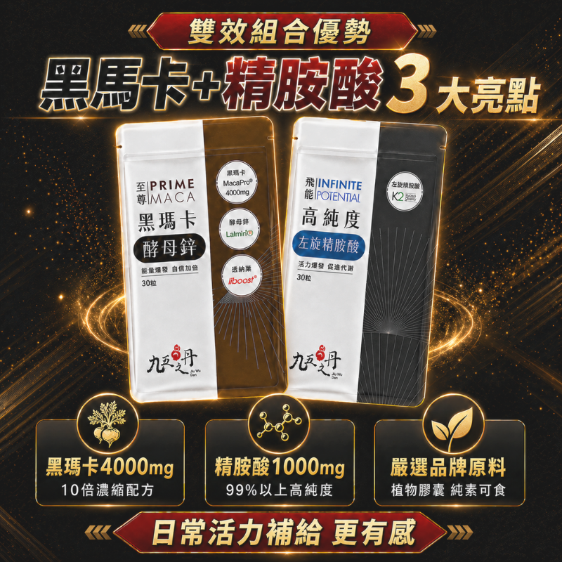 九五之丹 黑瑪卡+精胺酸 超值優惠組 15天份 60顆 黑馬卡 酵母鋅 精氨酸 男性保健 運動族群 體力補給 調整體質-細節圖2