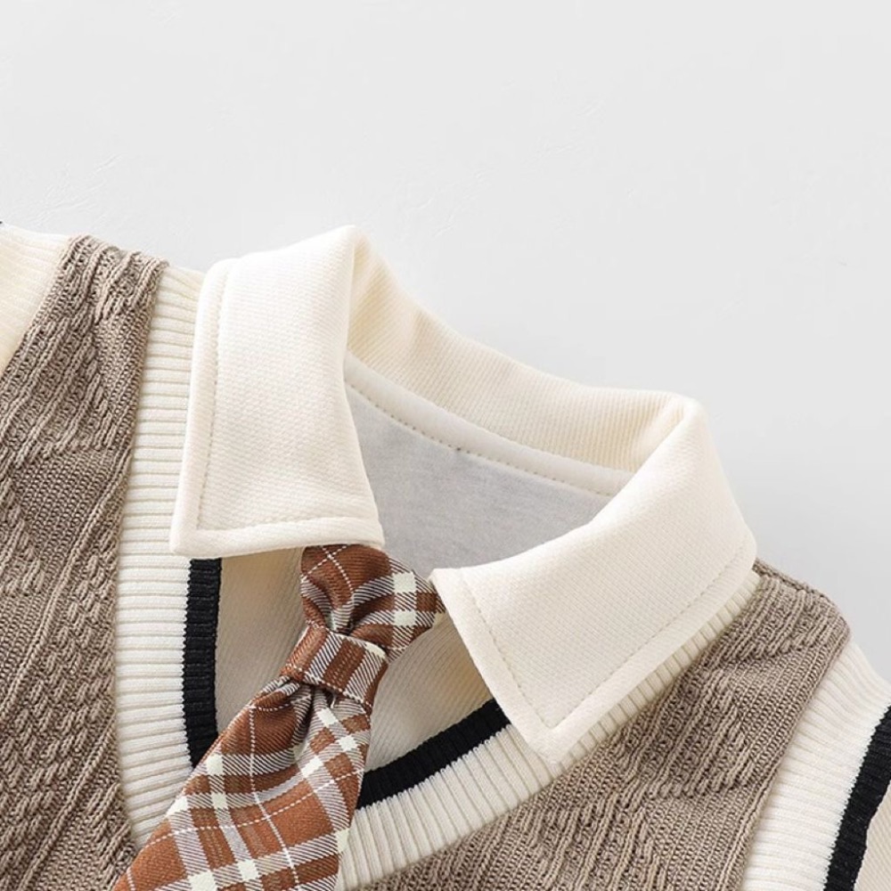 秋冬學院風超萌長袖連體衣-細節圖3