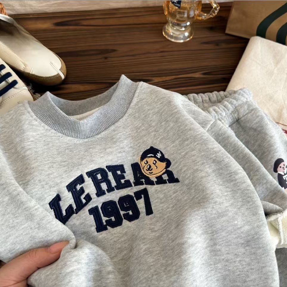 秋冬寶寶/兒童小熊衛衣褲兩件套-細節圖5