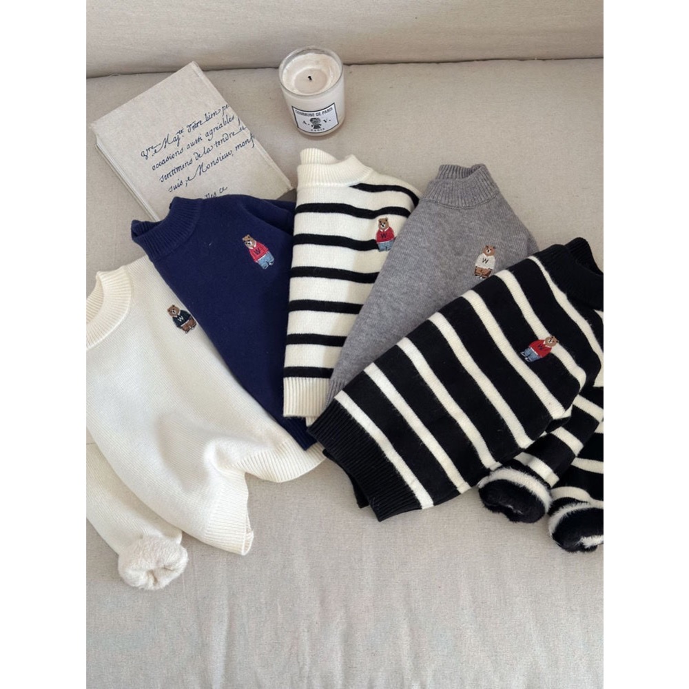 秋冬暖暖小熊刺繡加絨上衣-細節圖3