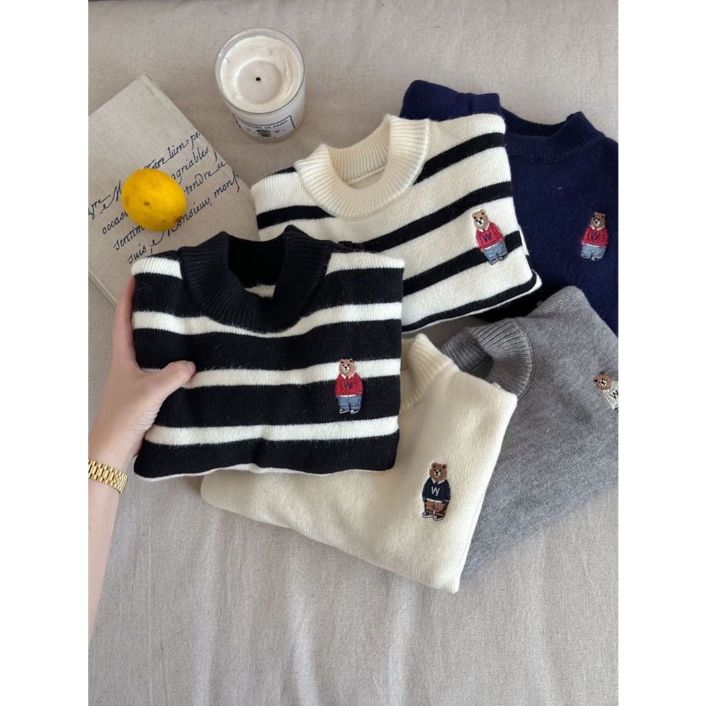 秋冬暖暖小熊刺繡加絨上衣-細節圖4