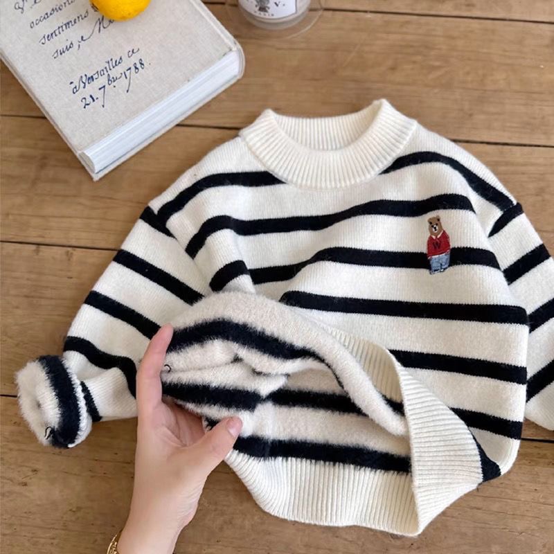 秋冬暖暖小熊刺繡加絨上衣-細節圖8