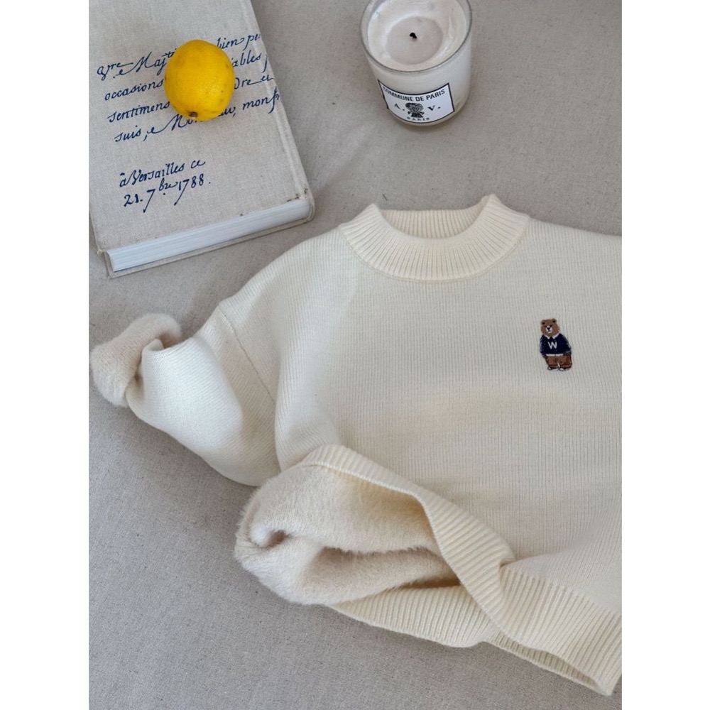 秋冬暖暖小熊刺繡加絨上衣-規格圖9