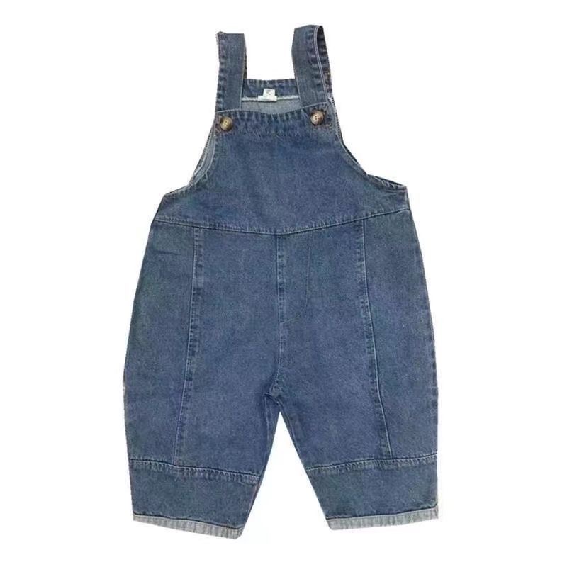 牛仔吊帶長褲男童女童套裝-細節圖6