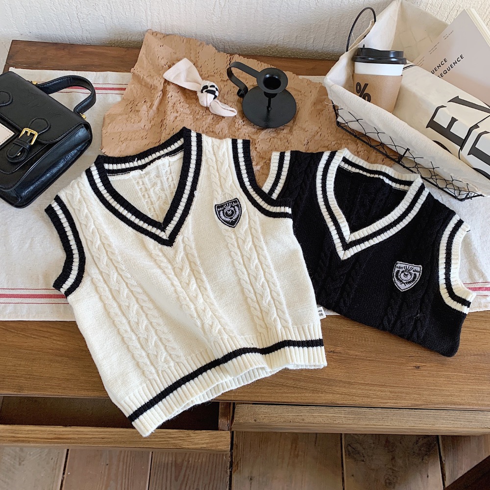 韓版兒童秋冬針織背心-細節圖2