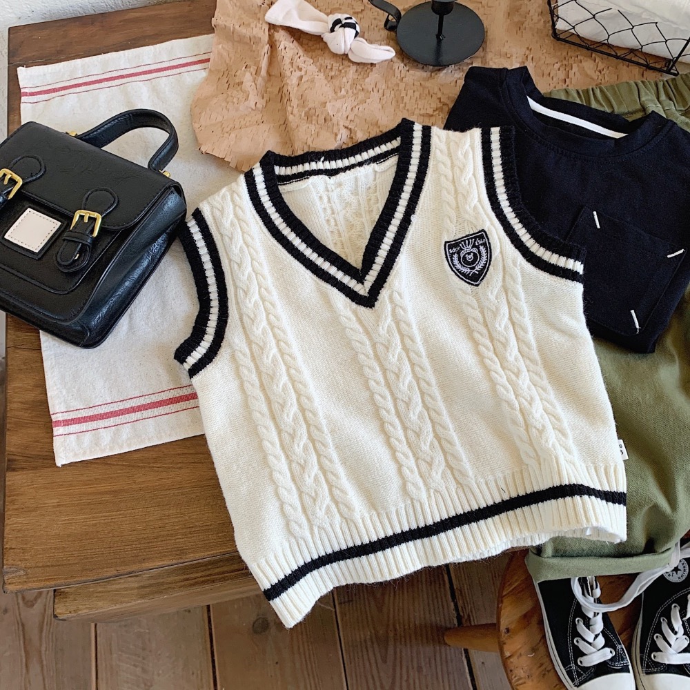 韓版兒童秋冬針織背心-細節圖5