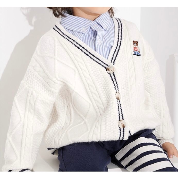英倫風針織開衫外套-細節圖2