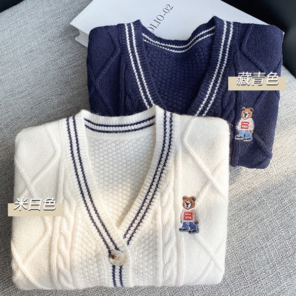 英倫風針織開衫外套-細節圖3