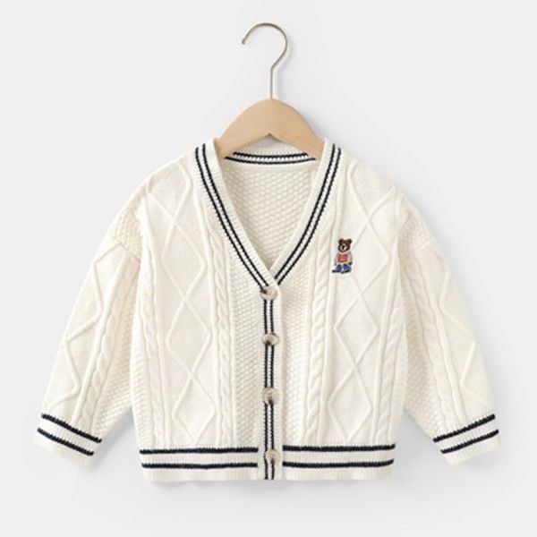 英倫風針織開衫外套-細節圖4