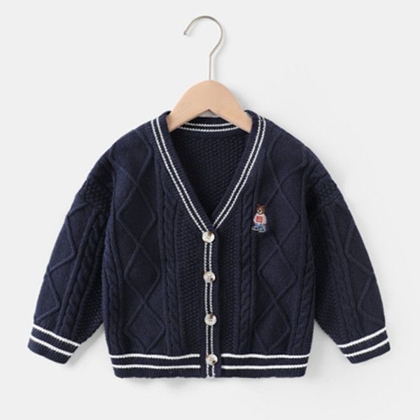 英倫風針織開衫外套-細節圖5