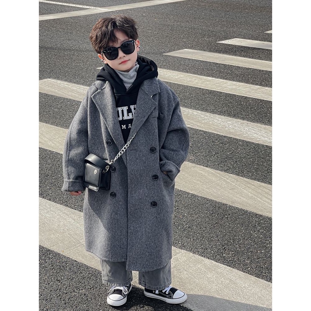 兒童秋冬雙面羊毛呢絨大衣-細節圖2