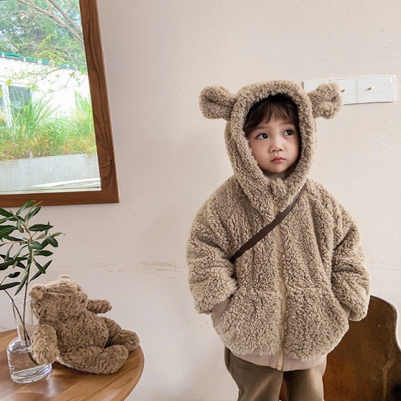 可愛小熊🐻兒童雙層加厚保暖毛外套-規格圖8