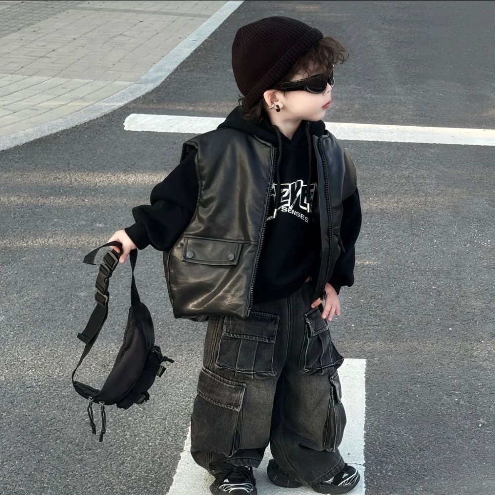 上衣皮外套背心