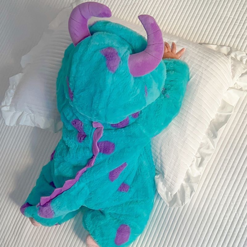 寶寶冬季恐龍加絨加厚連體爬行外出服🦕-規格圖4