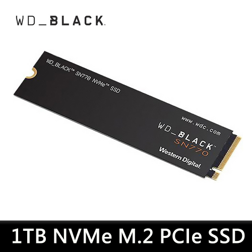 WD 黑標 SN770 1TB NVMe M.2 PCIe SSD 固態硬碟