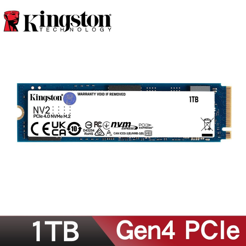 金士頓 Kingston NV2 1TB Gen4 PCIe SSD 固態硬碟 (SNV2S/1000G)