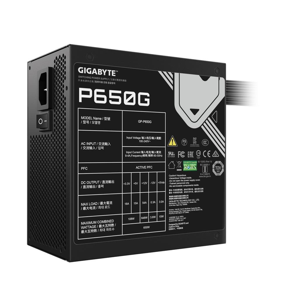 GIGABYTE 技嘉 650W 80 Plus金牌認證 電源供應器 主日系電容 5年保固 (GP-P650G)-細節圖5