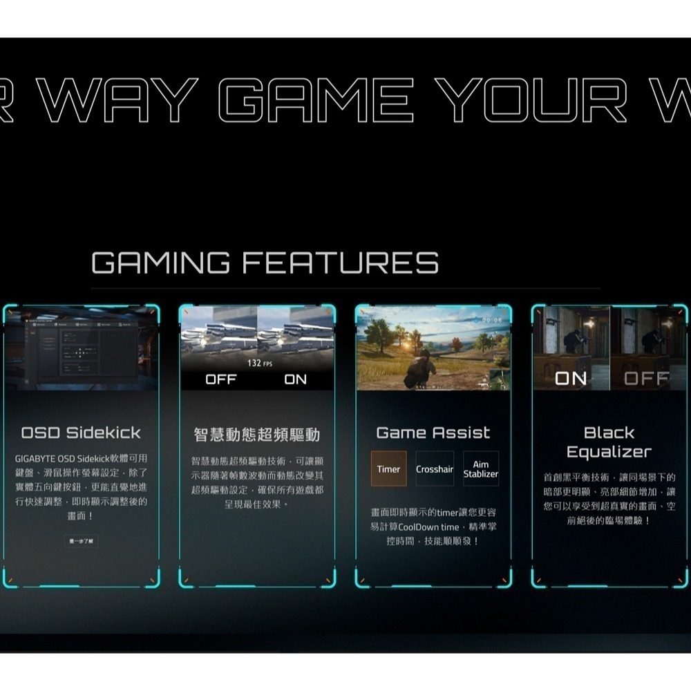 GIGABYTE 技嘉 GS25F2 FHD 平面電競螢幕(25型/FHD/200Hz/1ms/IPS)-細節圖5