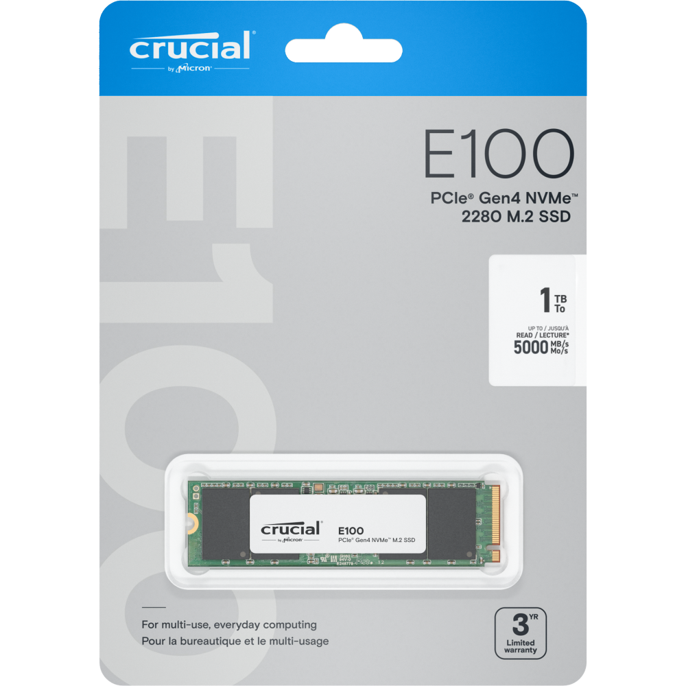 Micron 美光 Crucial E100 PCIe Gen4 NVMe 2280 M.2 SSD 固態硬碟-細節圖2
