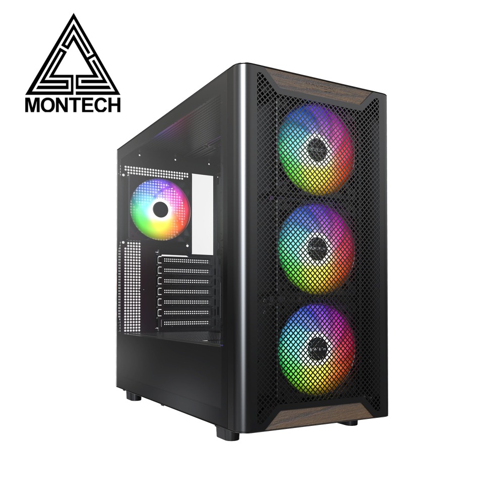 MONTECH 君主 XR Wood 玻璃透側機殼 (ATX/內附4風扇/Type-C/塔散175mm)-細節圖2