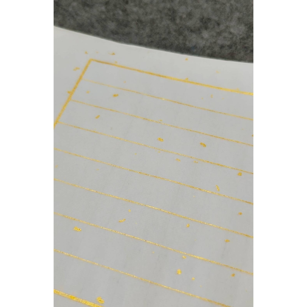 台灣快速出貨~書韻堂【書法信箋紙】宣紙加厚毛筆小楷  金線宣紙  灑金 8行 高級信紙 仿古 小楷日課紙 金線 信簽紙-細節圖3