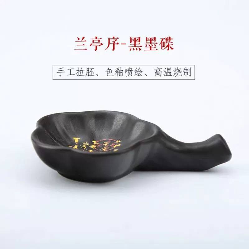 台灣快速出貨~書韻堂【陶瓷梅花墨碟】筆擱 墨池 陶瓷墨碟多功能筆舔 小水碟盛墨汁用墨盒墨盤 書法練字墨碟古風毛筆架-細節圖5